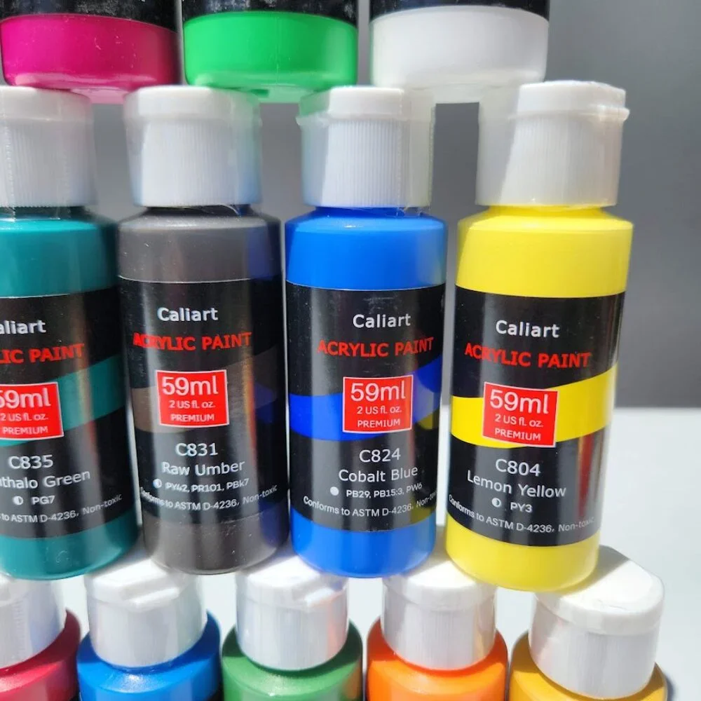 NEW 22 Bottles Caliart Acrylic Paint Bundle Set Colors Art Craft Paints Painting